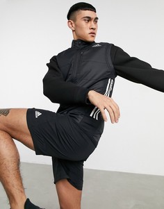 Черный жилет с 3 полосками adidas Running-Черный цвет