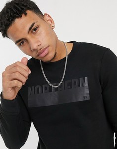 Черный свитшот с круглым вырезом и принтом Tom Tailor-Черный цвет
