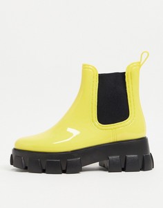 Желтые непромокаемые ботинки-челси на массивной подошве ASOS DESIGN Giana-Желтый
