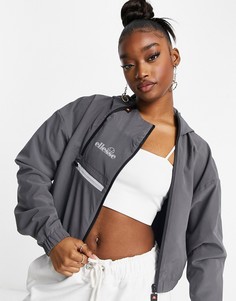 Серая укороченная куртка со светоотражающим логотипом ellesse-Серый