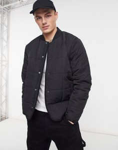 Черная стеганая куртка на подкладке Topman-Черный цвет