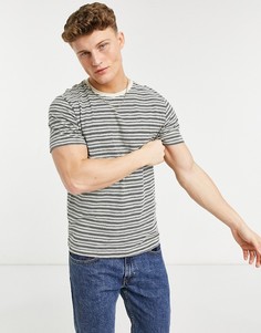 Футболка в полоску с круглым вырезом Selected Homme Patrick-Белый