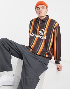 Oversized-свитшот в стиле регби в коричневую полоску ASOS Daysocial-Коричневый цвет