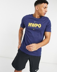 Темно-синяя футболка с принтом "HWPO" Nike Training-Темно-синий