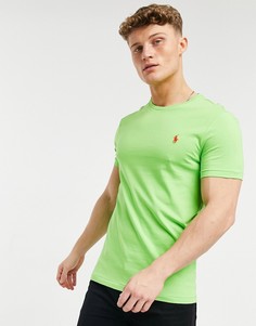 Футболка лаймового оттенка с логотипом Polo Ralph Lauren-Зеленый цвет