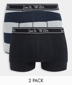 Комплект из двух черных боксеров-брифов Jack Wills Chetwood-Черный цвет
