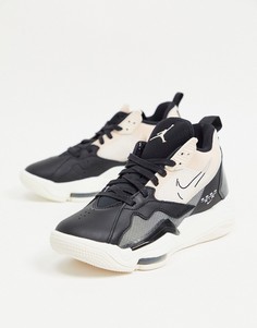Кроссовки в черном и кремовом цвете Nike Jordan Zoom 92-Кремовый