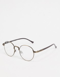 Круглые солнцезащитные очки в оправе бронзового цвета с прозрачными стеклами AJ Morgan-Коричневый цвет
