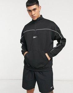 Черный свитшот с молнией 1/4 Reebok Training-Черный цвет