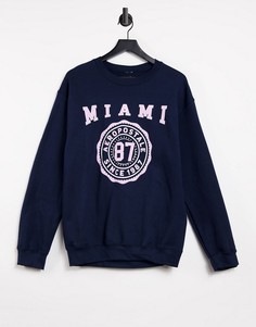 Темно-синий свитшот с принтом "Miami 87" Aeropostale