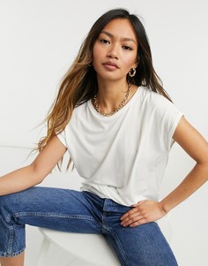 Белая футболка с овальным вырезом Vero Moda-Белый
