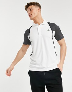 Теннисная дышащая футболка-поло с сетчатыми рукавами Lacoste Sport-Белый