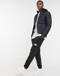 Черный пуховик с капюшоном The North Face Stretch