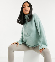Голубой джемпер на молнии с широкими рукавами ASOS DESIGN Petite