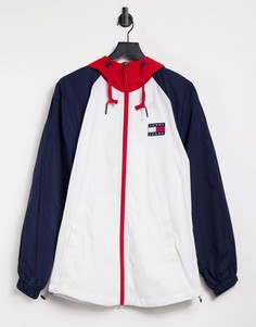 Худи в стиле колор блок на молнии Tommy Jeans-Белый