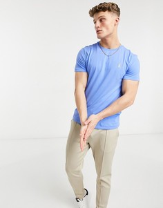 Голубая футболка с логотипом игрока Polo Ralph Lauren-Голубой