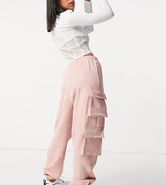 Розовые фактурные джоггеры карго с карманами Missguided-Розовый цвет