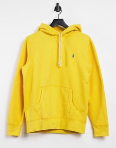 Желтый флисовый худи с логотипом Polo Ralph Lauren
