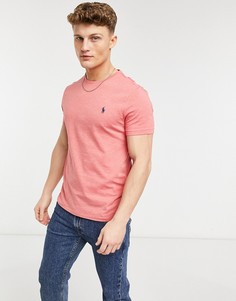 Розовая меланжевая футболка с логотипом в виде игрока в поло Polo Ralph Lauren-Красный