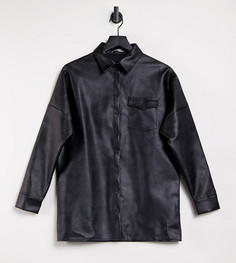 Черная куртка-рубашка из искусственной кожи Missguided-Черный цвет