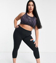 Черные укороченные леггинсы Nike Training Plus One-Черный цвет