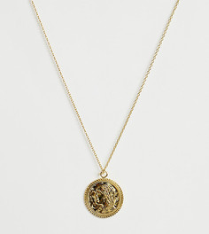 Позолоченное серебряное ожерелье с подвеской-монетой в винтажном стиле ASOS DESIGN-Золотой