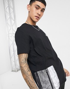 Черная футболка с принтом птицы Bershka-Черный цвет
