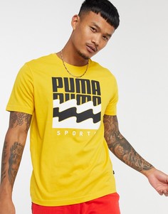 Желтая футболка с принтом Puma-Желтый