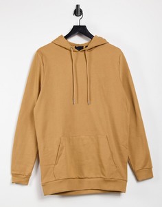 Коричневый удлиненный худи из органического хлопка ASOS DESIGN-Коричневый цвет