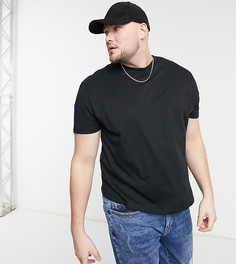 Черная свободная футболка из органического хлопка с круглым вырезом ASOS DESIGN Plus-Черный цвет