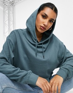 Худи бойфренда в стиле oversized из органического хлопка темно-серого цвета ASOS DESIGN-Серый