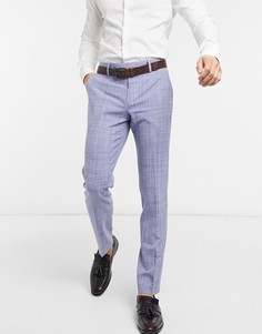 Темно-синие зауженные брюки со штрихованным принтом ASOS DESIGN Wedding-Темно-синий