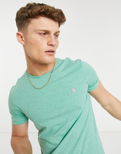 Зеленая меланжевая футболка с логотипом игрока Polo Ralph Lauren-Зеленый цвет
