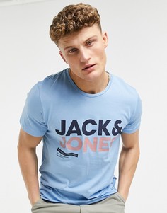 Голубая футболка с короткими рукавами Jack & Jones-Голубой