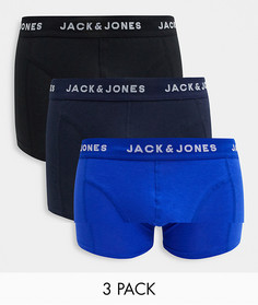 Набор из 3 разноцветных боксеров-брифов с логотипом Jack & Jones-Многоцветный