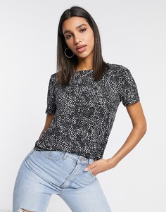 Черный топ с принтом в крапинку Vero Moda-Многоцветный