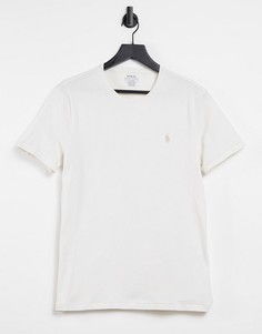 Кремовая футболка с логотипом Polo Ralph Lauren-Кремовый