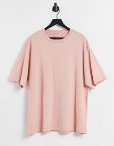 Розовая футболка в стиле oversized River Island-Розовый цвет
