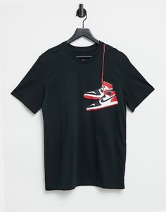 Черная футболка с графическим принтом Nike Jordan AJ1-Черный цвет
