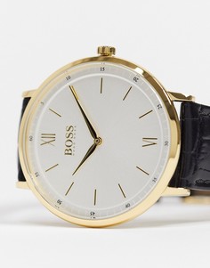 Часы с золотистой отделкой Hugo Boss Corporal-Черный цвет
