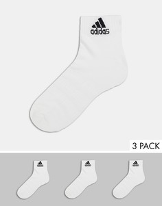 3 пары белых носков до щиколотки adidas Training-Белый