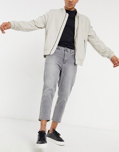 Светло-серые укороченные джинсы свободного кроя Burton Menswear-Серый