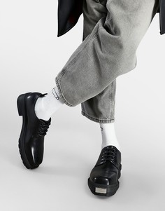 Черные туфли из искусственной кожи на шнуровке ASOS DESIGN-Черный цвет