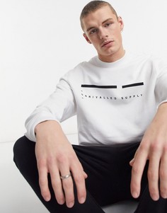 Белый oversized-свитшот с логотипом на груди ASOS Unrvlld Supply