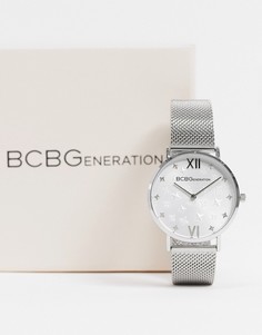 Часы с сетчатым ремешком BCBG Generation-Серебристый