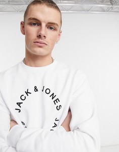 Белый свитшот с минималистичным логотипом Jack & Jones