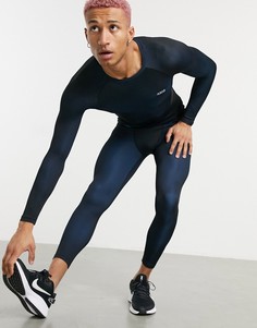 Двухцветные спортивные тайтсы ASOS 4505-Черный цвет