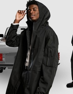 Черное водонепроницаемое пальто ASOS DESIGN-Черный цвет