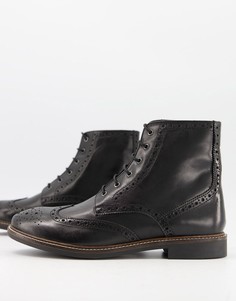 Черные ботинки на шнуровке Moss London-Черный цвет