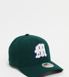 Зеленая фланелевая кепка с логотипом из синели Mitchell & Ness – эксклюзивно для ASOS-Зеленый цвет